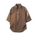 Men's Oversized Short Sleeve Textured Shirt