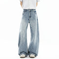 Men's Washed Baggy Wide Leg Jeans - Light Blue