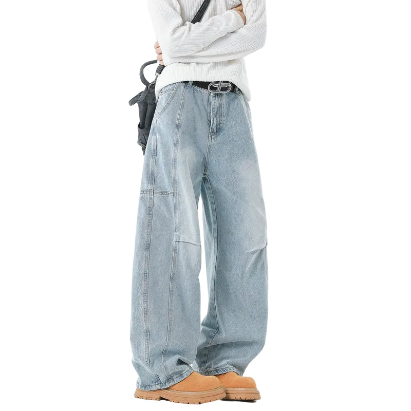 Men's Light Wash Baggy Carpenter Jeans