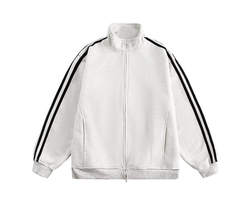 Men's Oversized Varsity Track Jacket - White