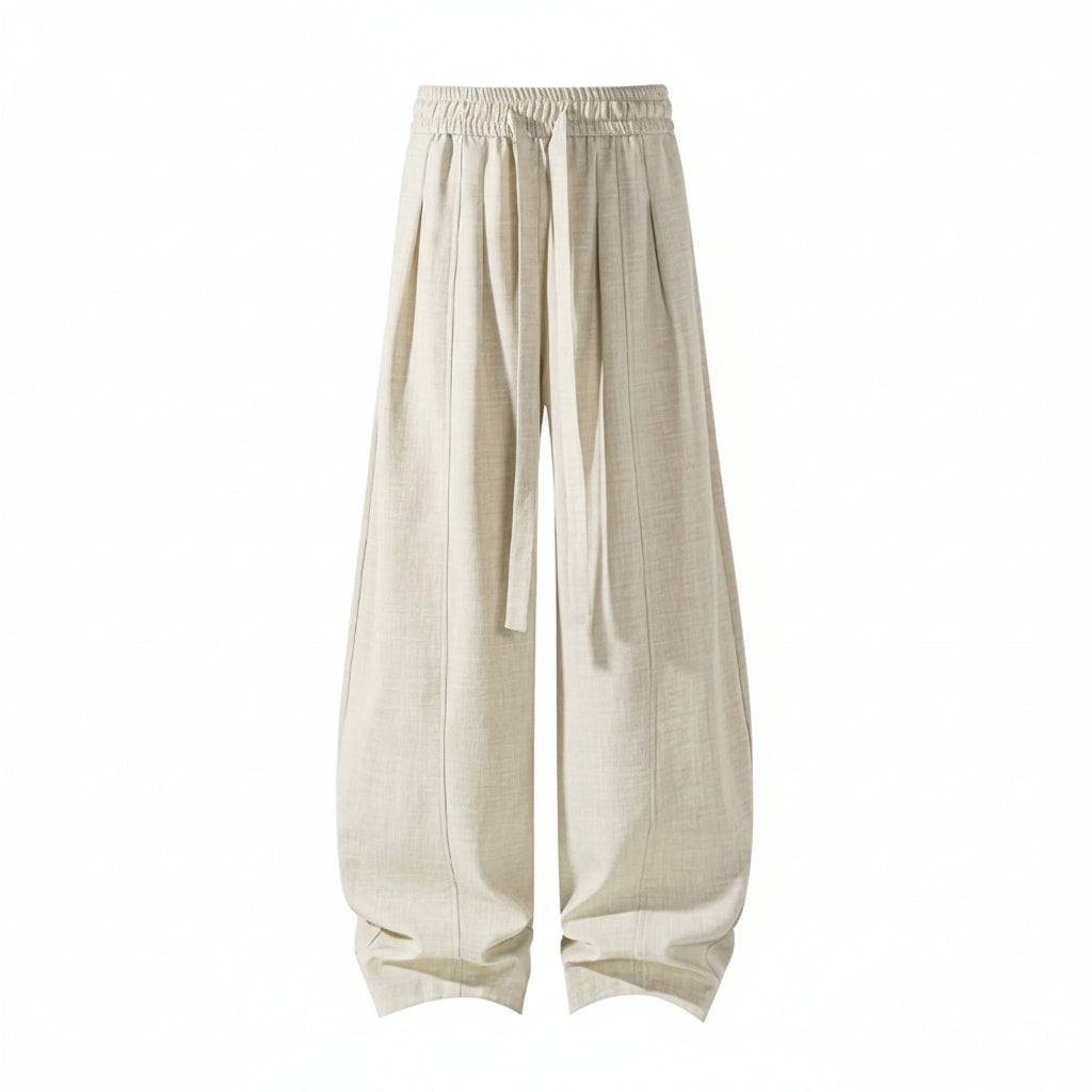Men's Linen Blend Wide Leg Lounge Pants