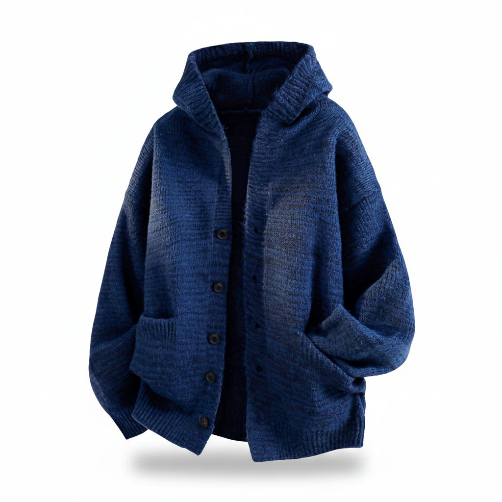 Men's Oversized Hooded Knit Cardigan