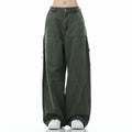Men's Wide Leg Cargo Pants - Army Green