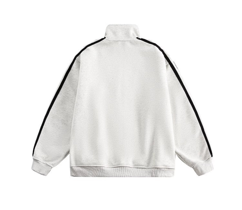 Men's Oversized Varsity Track Jacket - White
