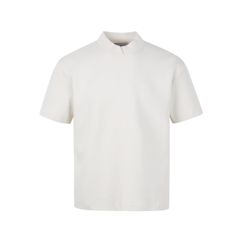 Men's Oversized Mock Neck T-Shirt - Cream