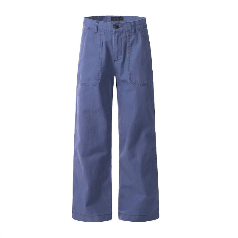 Men's Wide Leg Utility Chino Pants - Steel Blue