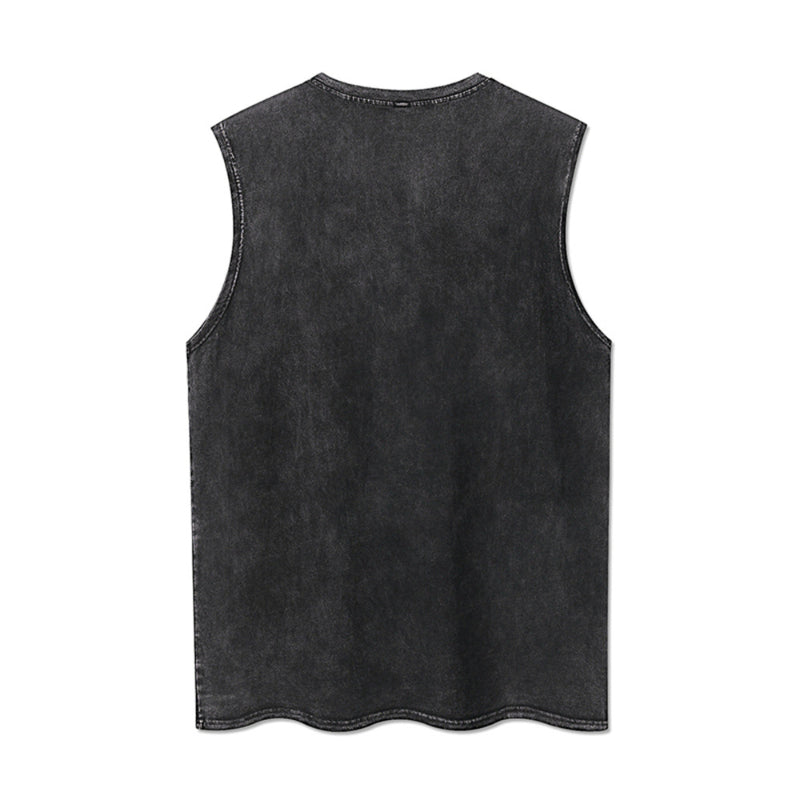 Men's Acid Wash Gothic Graphic Tank Top