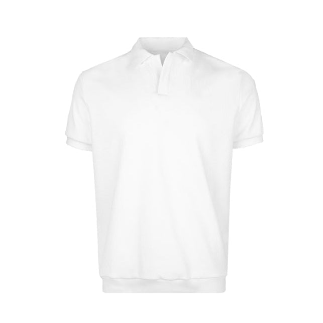 Men's Open Collar Polo Shirt - White