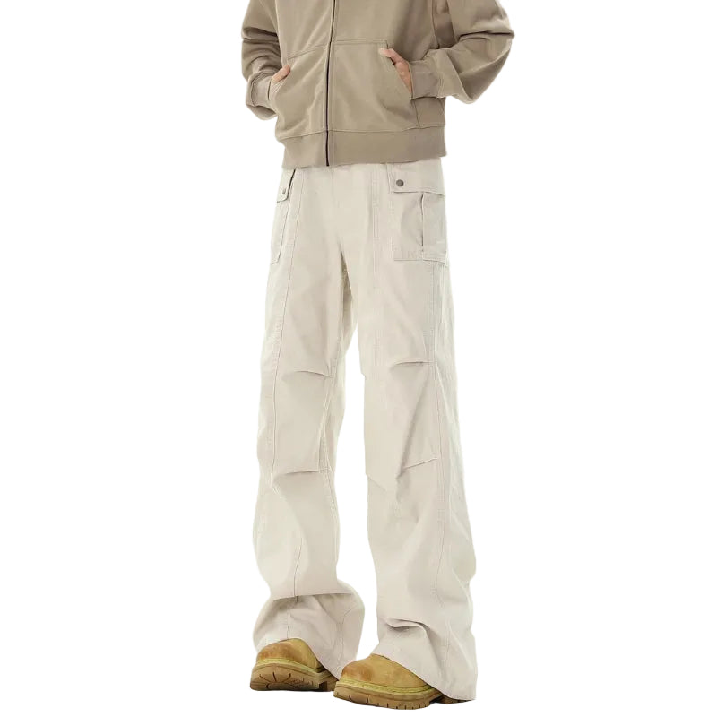 Men's Cargo Flare Pants - Cream