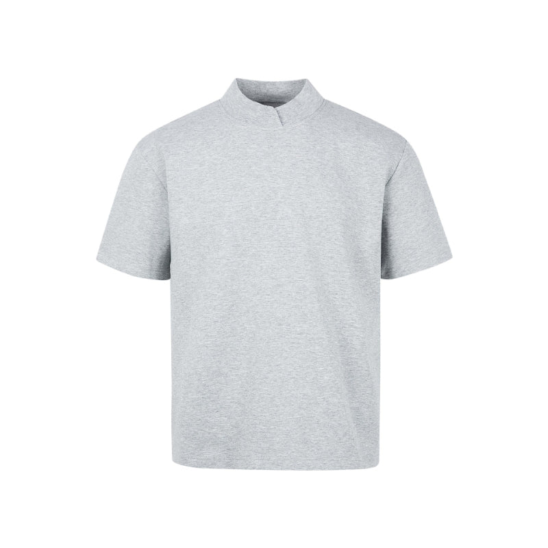 Men's Oversized Mock Neck T-Shirt - Grey
