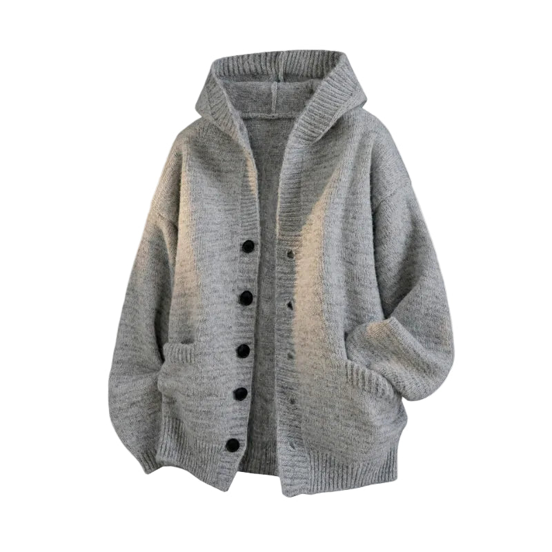 Men's Oversized Hooded Knit Cardigan