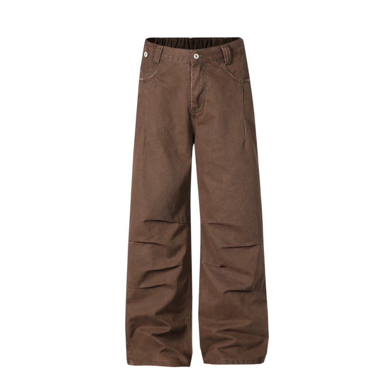 Men's Wide Leg Canvas Workwear Trousers