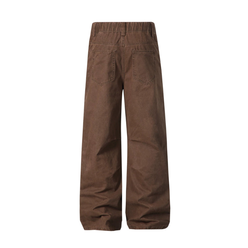Men's Wide Leg Canvas Workwear Trousers